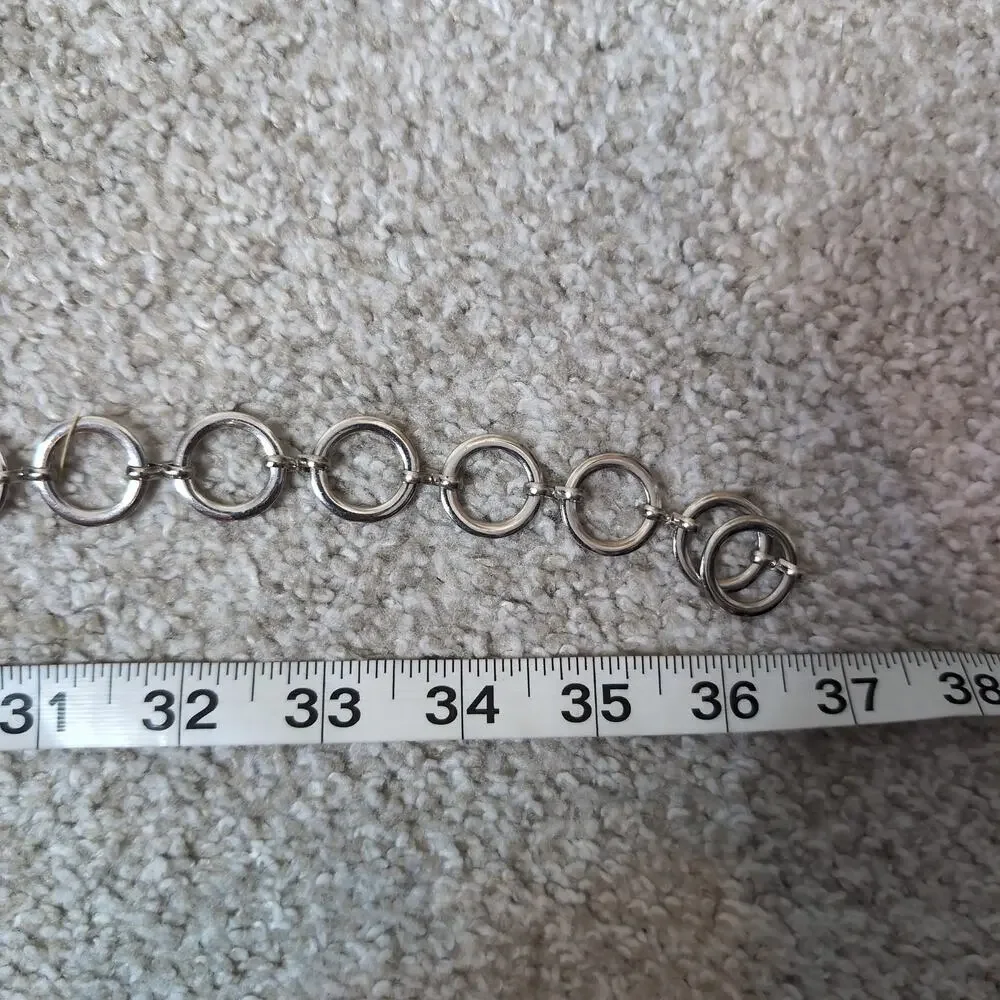 Silver Tone O Ring Chain Belt Y2k